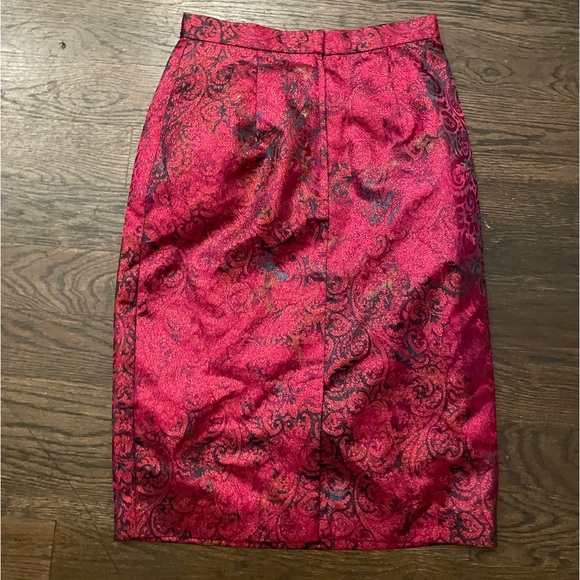 Vintage Baroque Inspired Metallic Midi Skirt - Picture 3 of 5